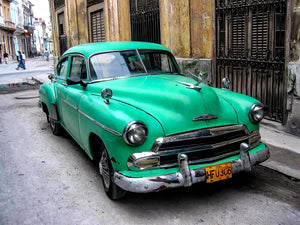 A149- Green Classic Car, Havana,  Cuba