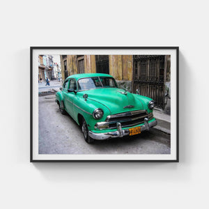 A149- Green Classic Car, Havana,  Cuba